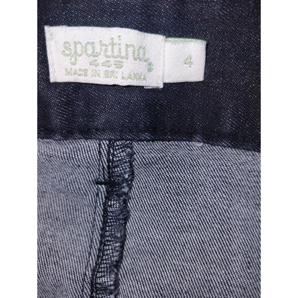 Spartina 449 Womens High Rise Flare Jeans Charcoal Grey Frayed Hem Size 4 - Picture 2 of 3